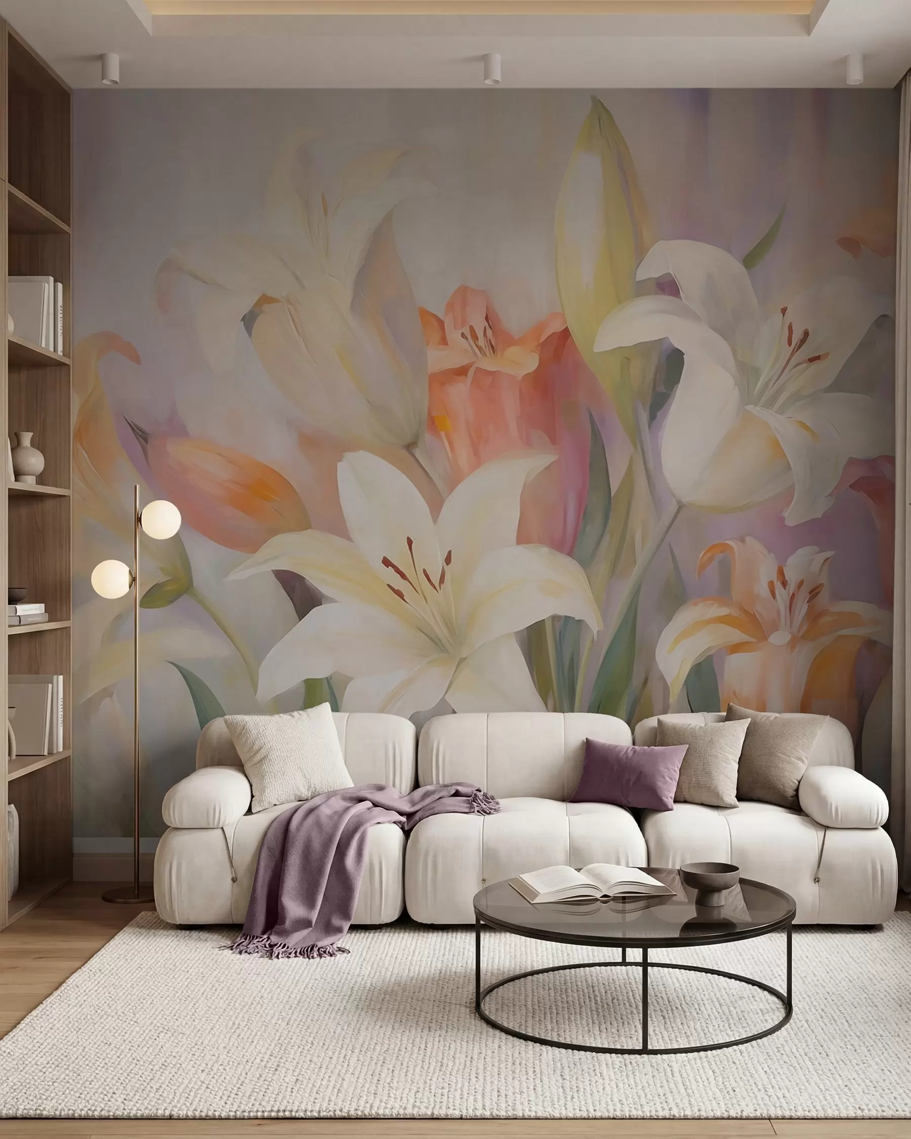 wall murals Pastel Lilies w05878
