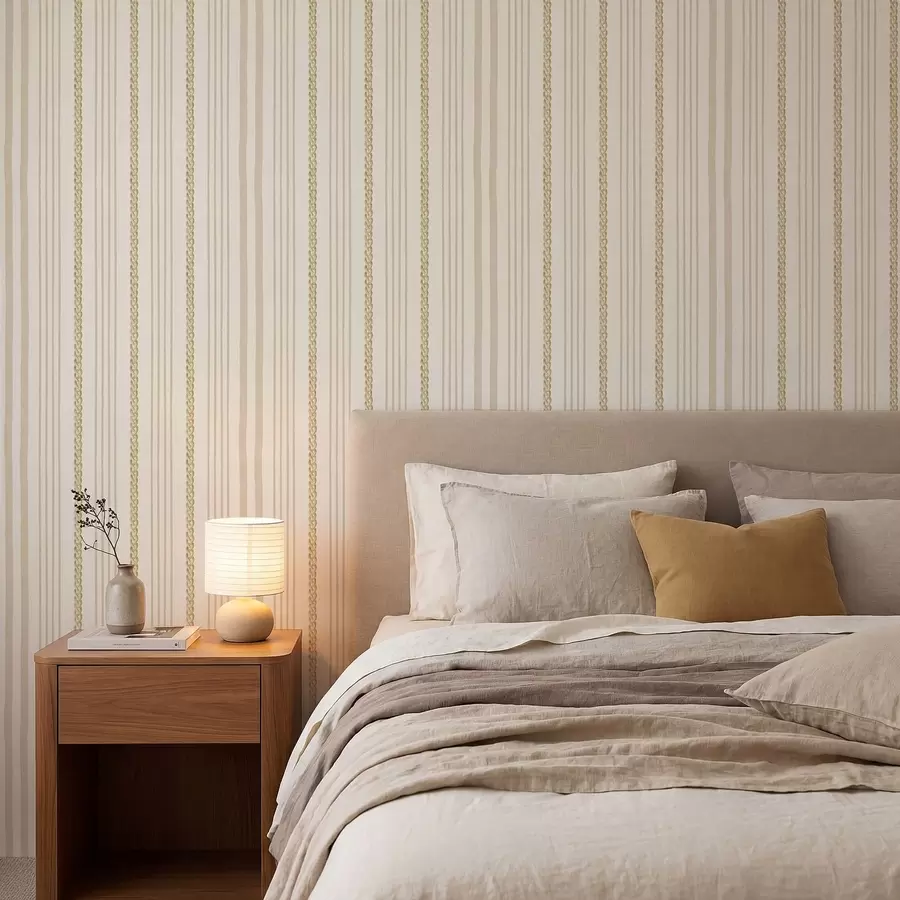 wall murals Вертикальні бежеві смуги з плетеним орнаментом a01252