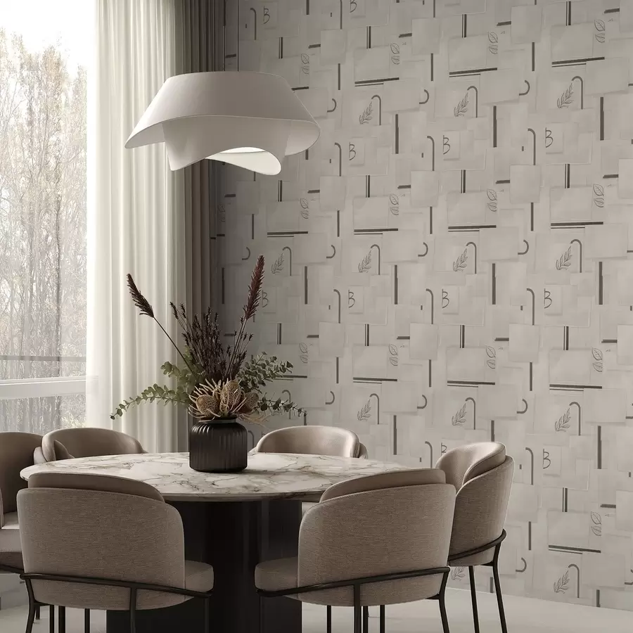 wall murals Abstract composition with rectangles and branches a01254