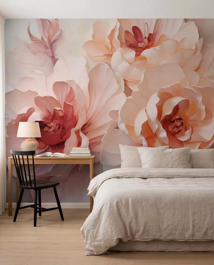 wall murals Stylized abstract flowers w05639