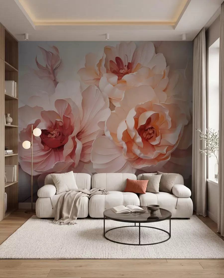 wall murals Coral Peonies w05639
