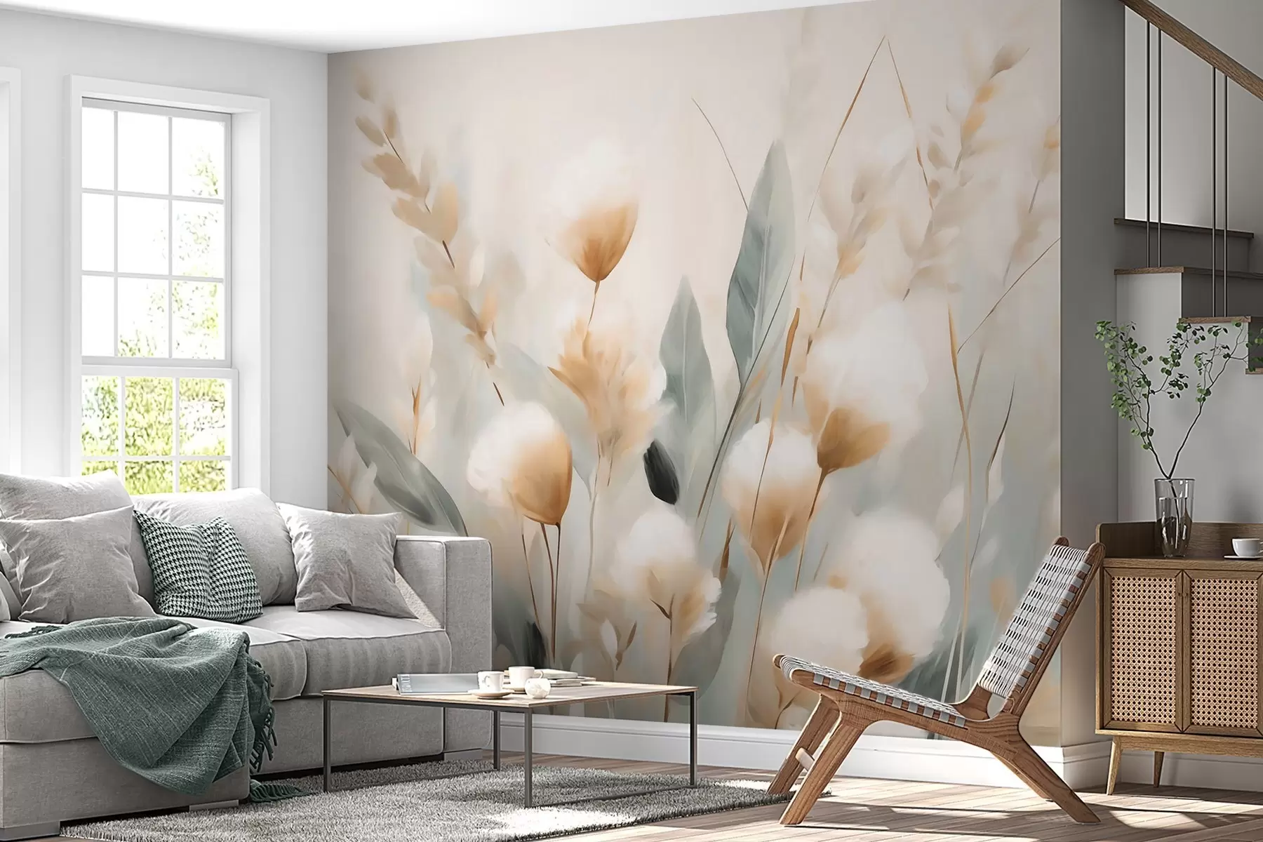 wall murals Abstract field grasses w05844