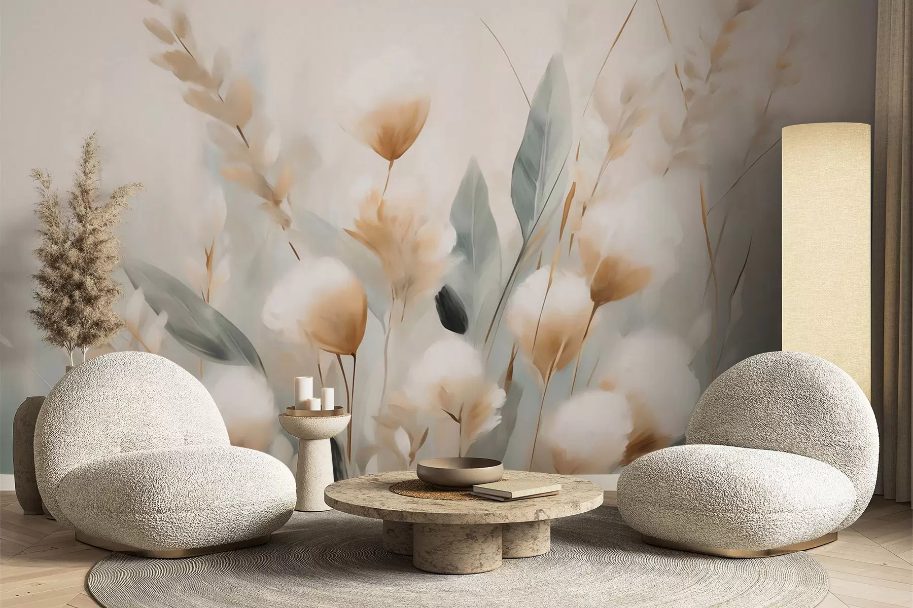 wall murals Abstract field grasses w05844
