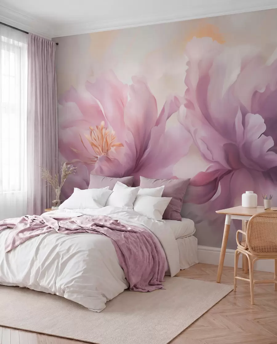 wall murals Large peony flowers w05797
