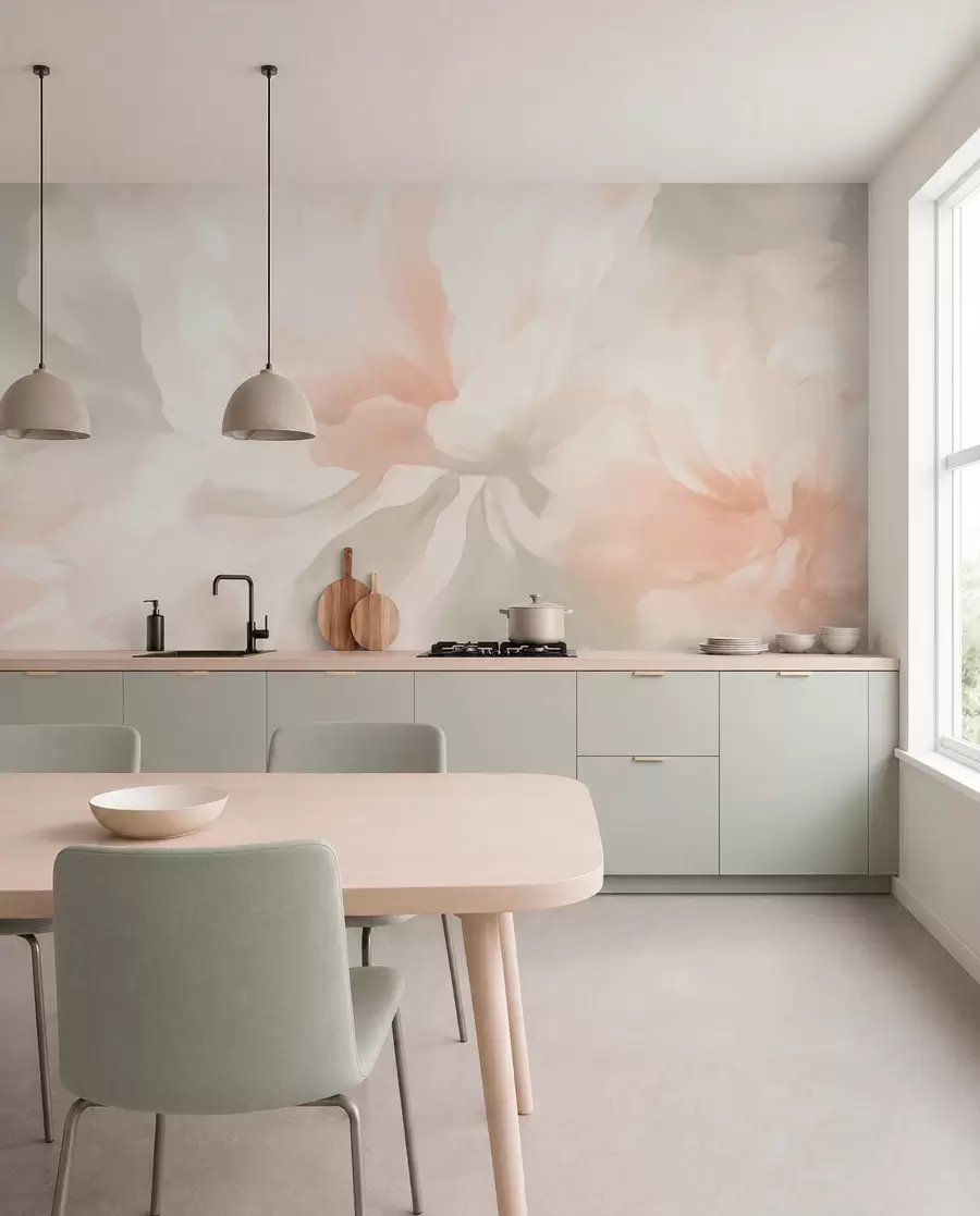 wall murals Large peony flowers w05838