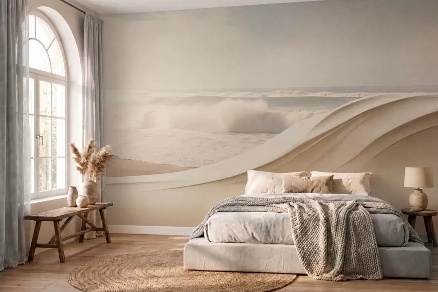 wall murals Ocean waves among flowing sandy forms w05895
