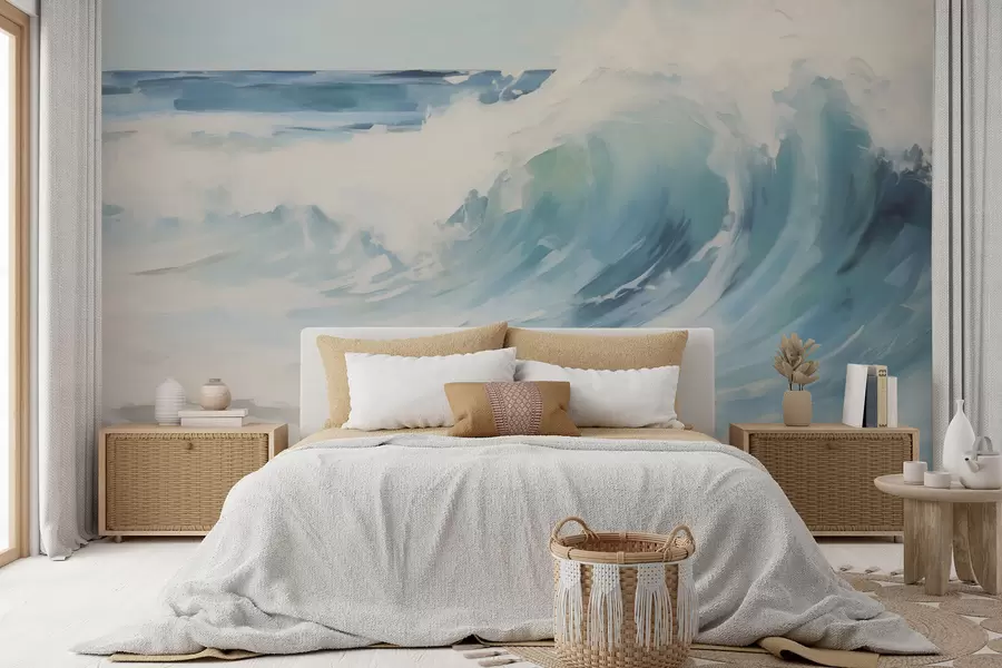 wall murals Waves, imitation of painting w05899