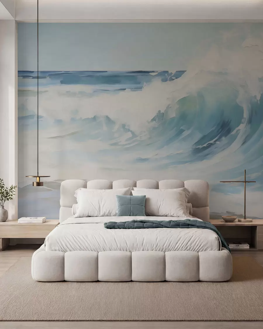 wall murals Waves, imitation of painting w05899