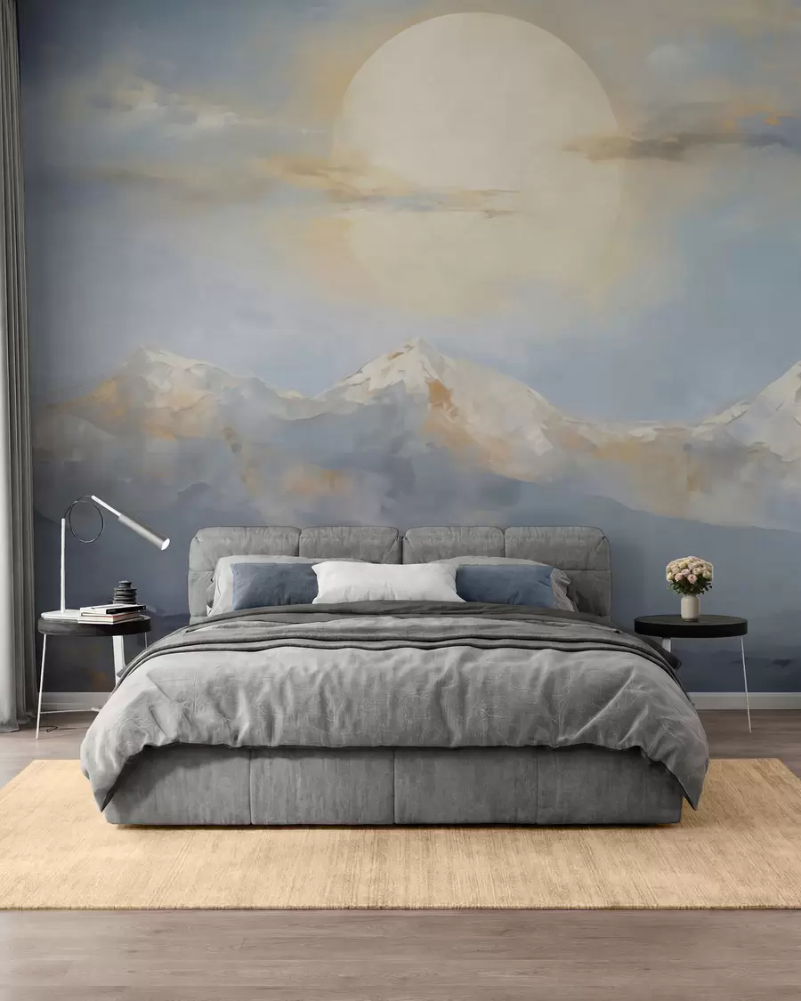 wall murals Abstract mountains, imitation of a painting w05903