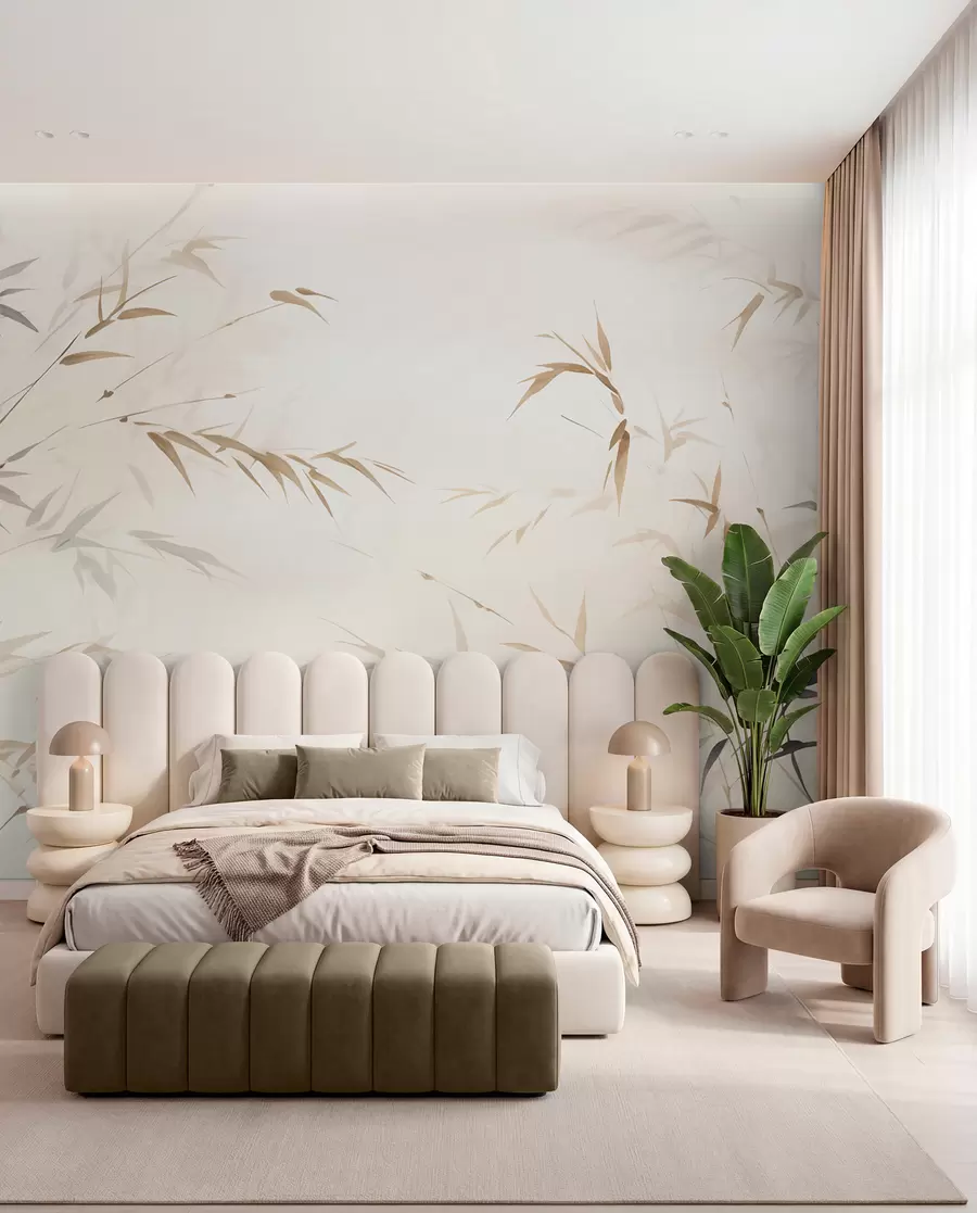 wall murals Sharp bamboo leaves w05917