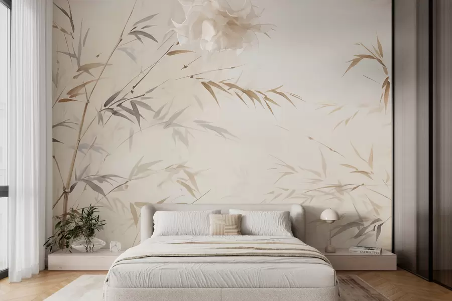 wall murals Sharp bamboo leaves w05917