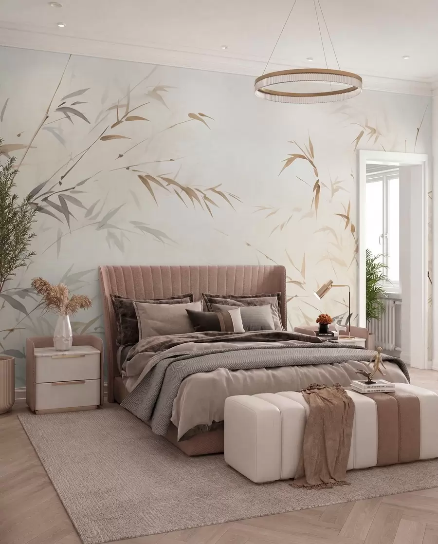 wall murals Sharp bamboo leaves w05917