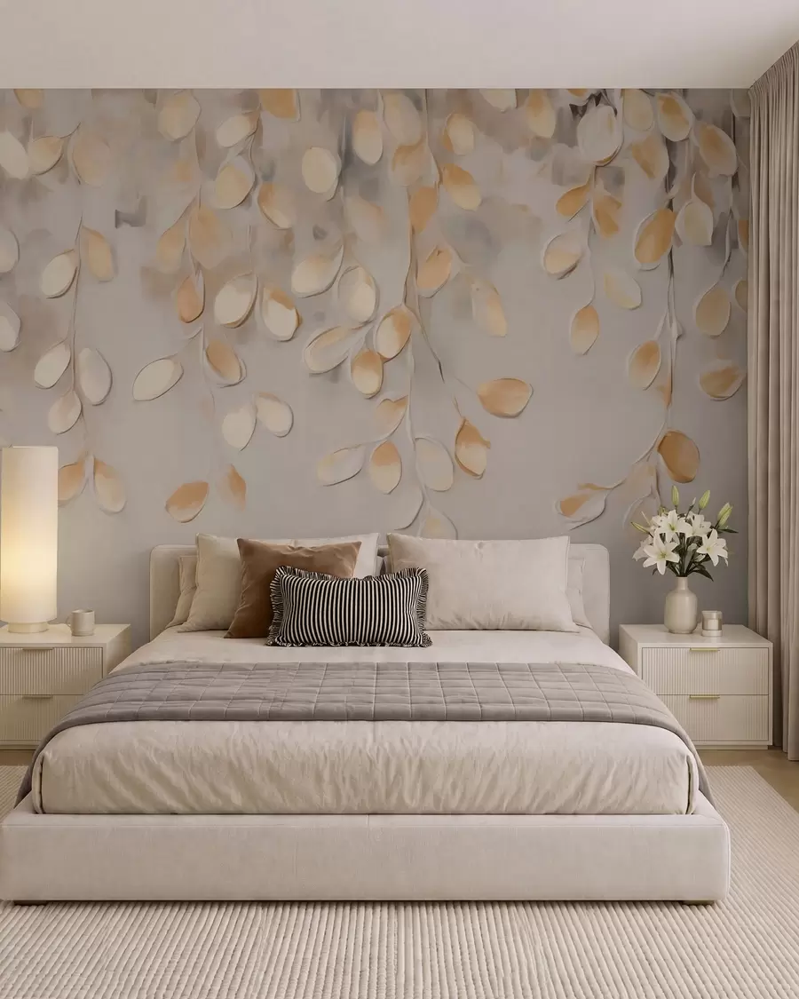 wall murals Abstract hanging leaves w05900