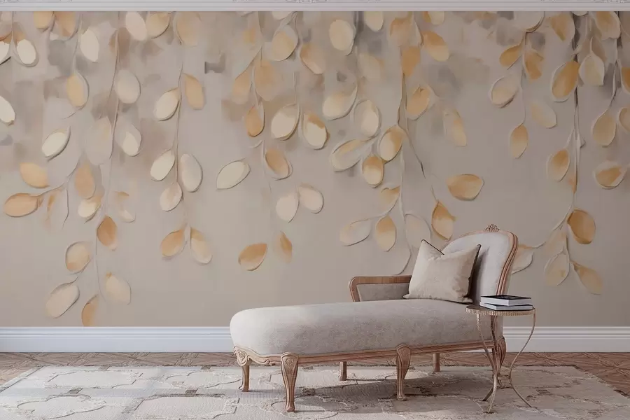 wall murals Abstract hanging leaves w05900