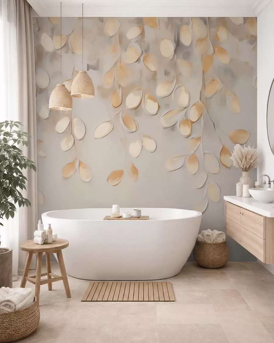 wall murals Abstract hanging leaves w05900