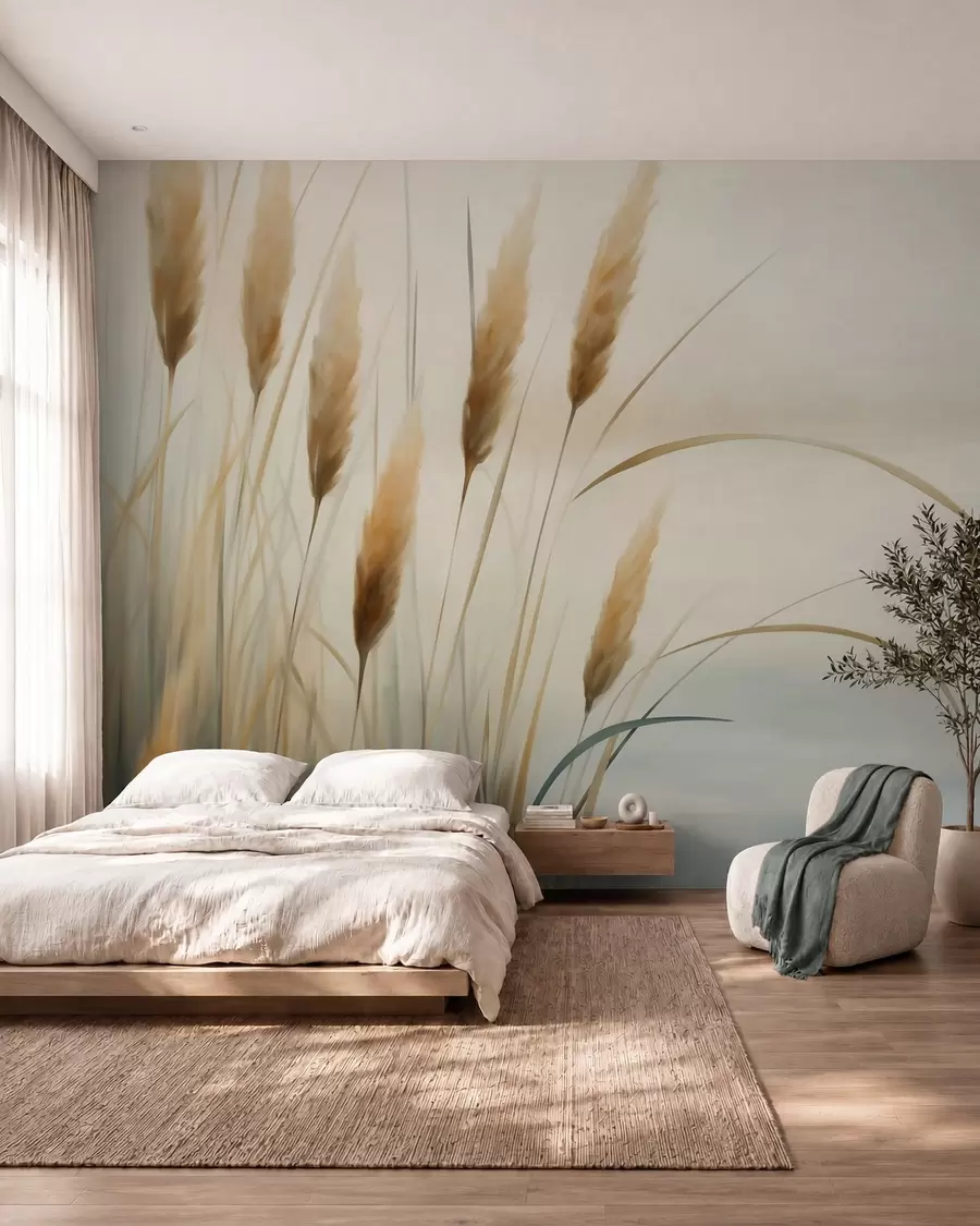 wall murals Abstract reeds, imitation painting w05902