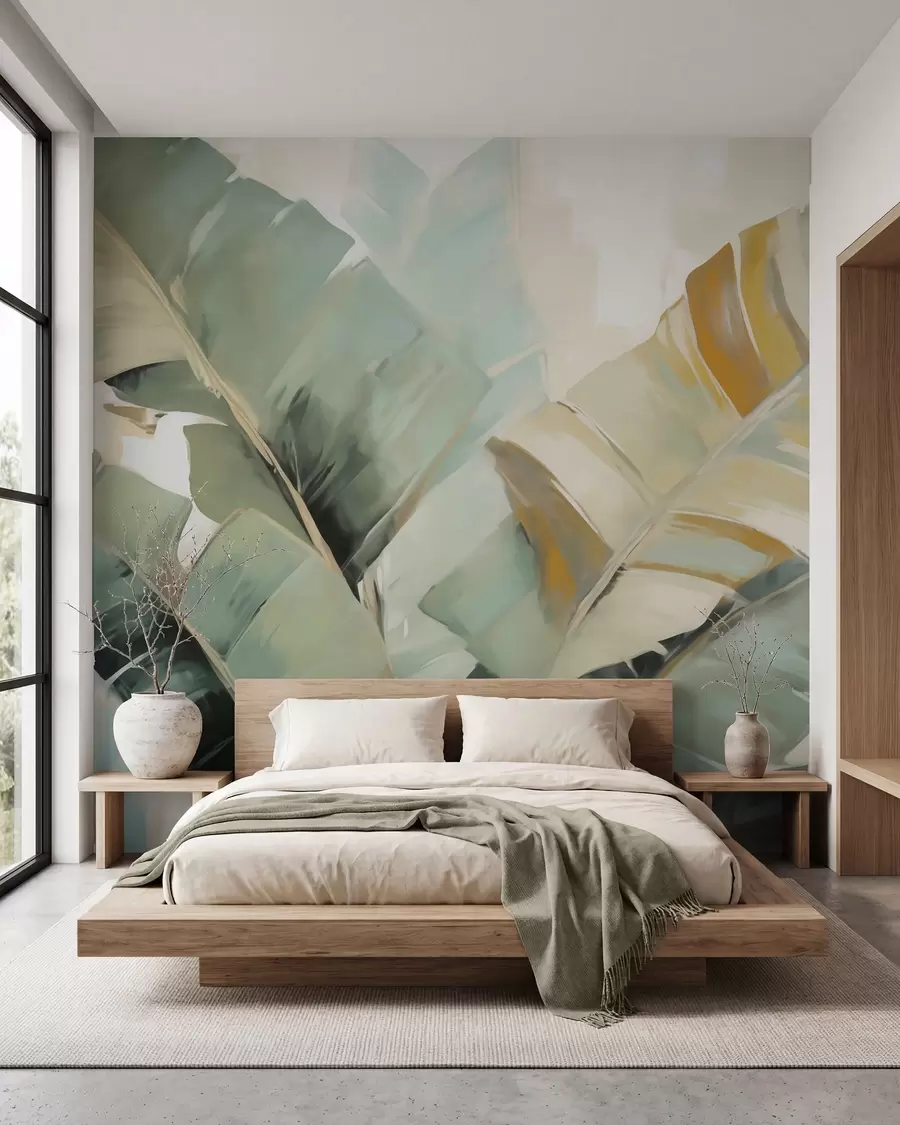 wall murals Abstract foliage, imitation painting w05906