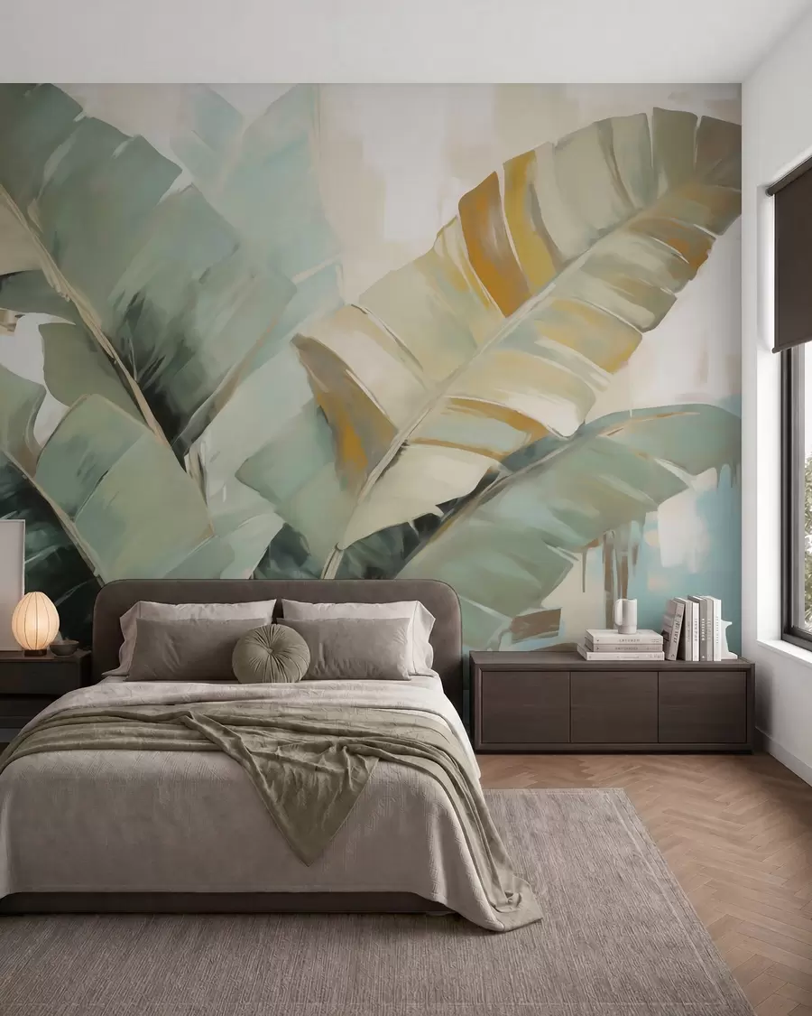 wall murals Abstract foliage, imitation painting w05906