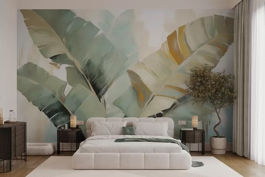 wall murals Abstract foliage, imitation painting w05906