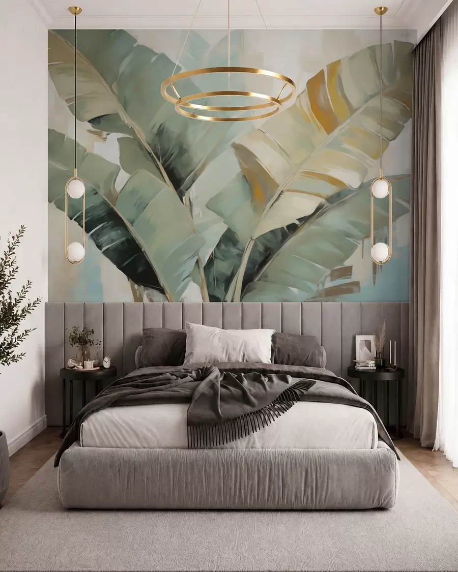 wall murals Abstract foliage, imitation painting w05906