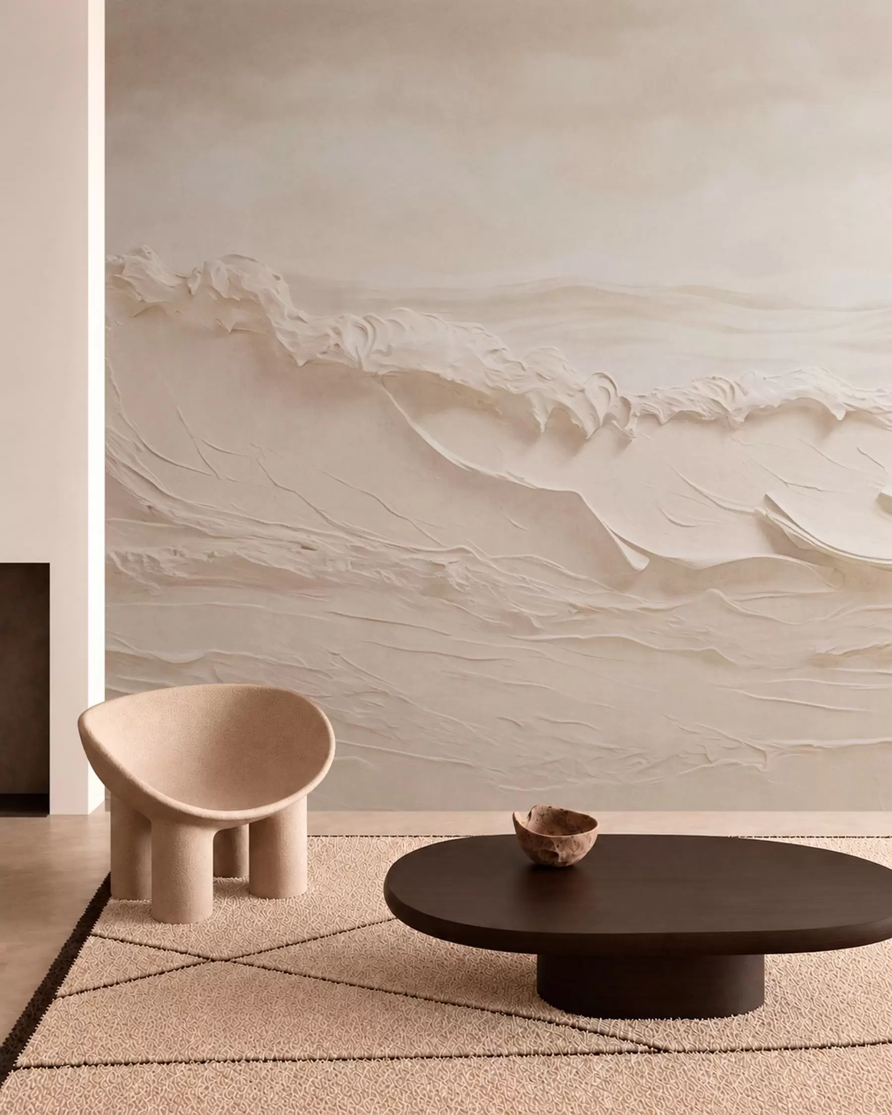 wall murals Cream Waves w05898