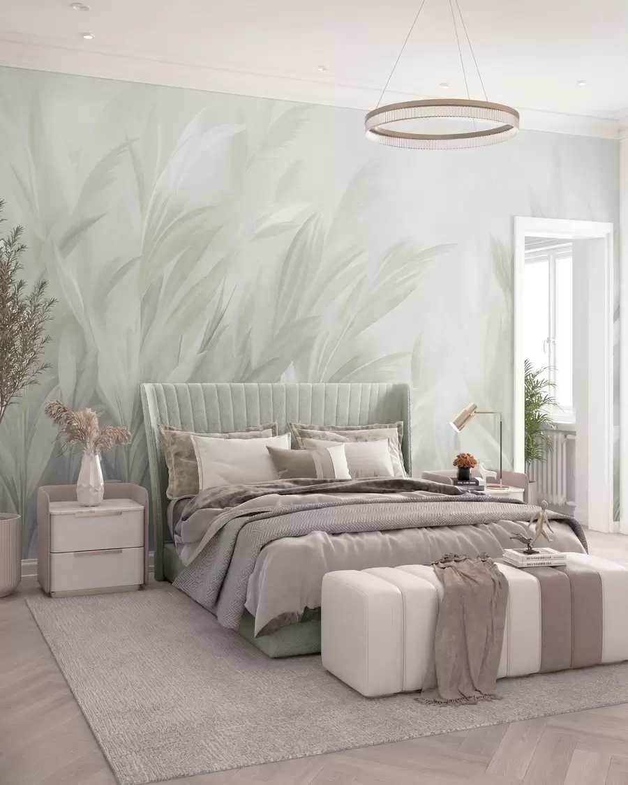 wall murals Airy Grasses · Green w10060v1