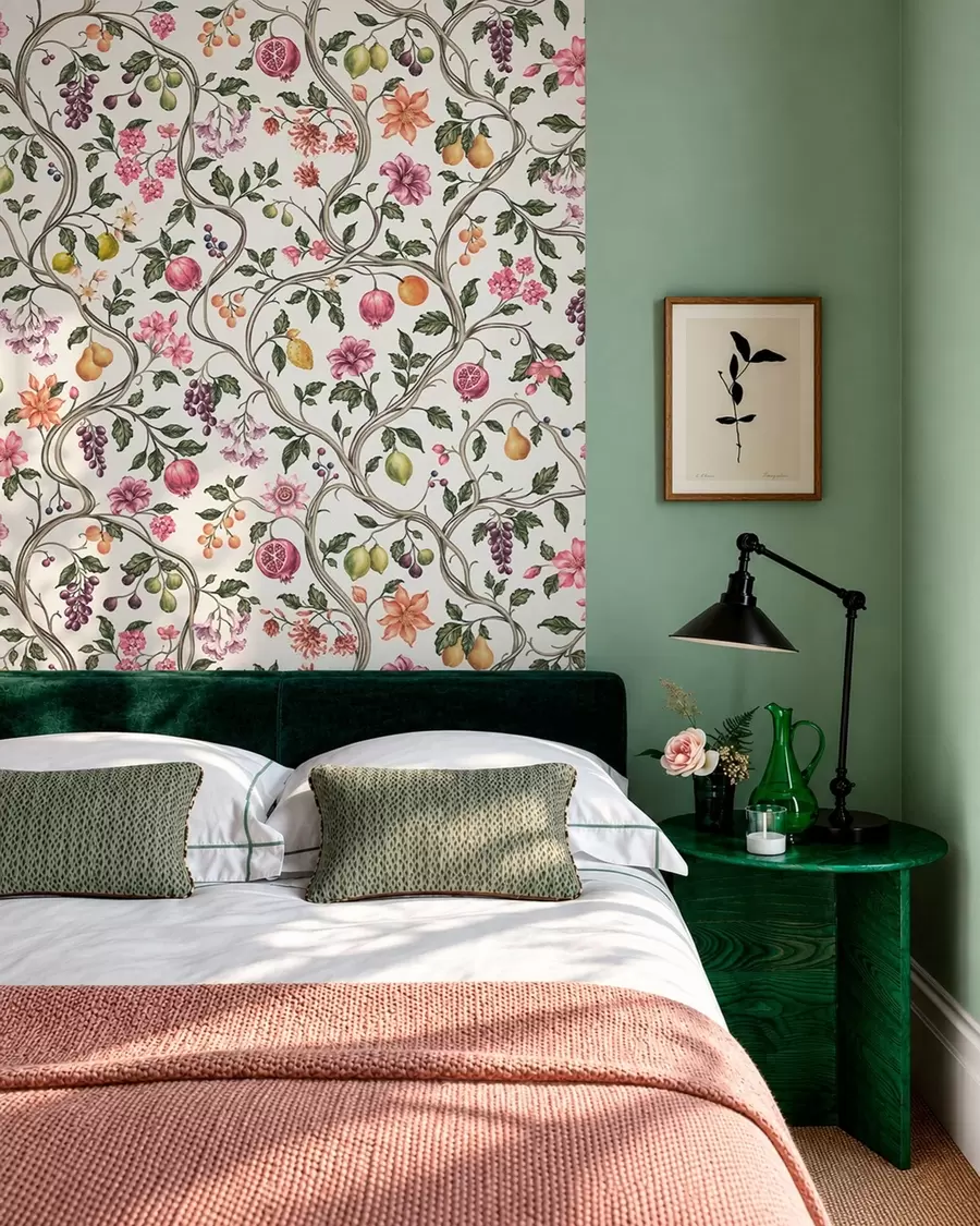 wall murals Floral and fruit pattern with twining branches w05862v1