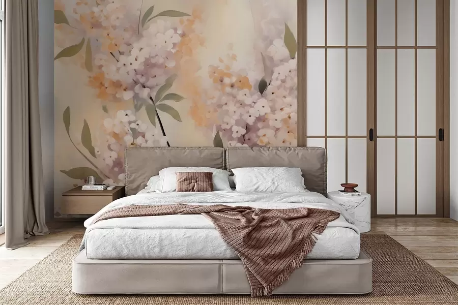 wall murals Abstract branches with flowers w05872