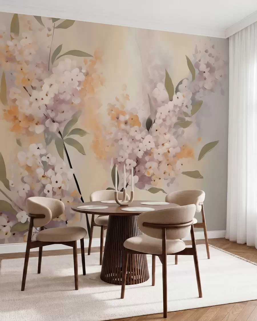 wall murals Abstract branches with flowers w05872
