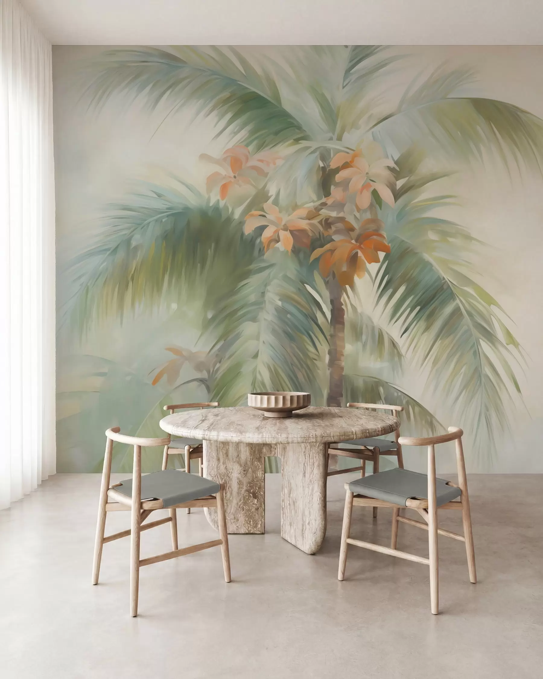 wall murals Abstract palm tree, imitation painting w05876