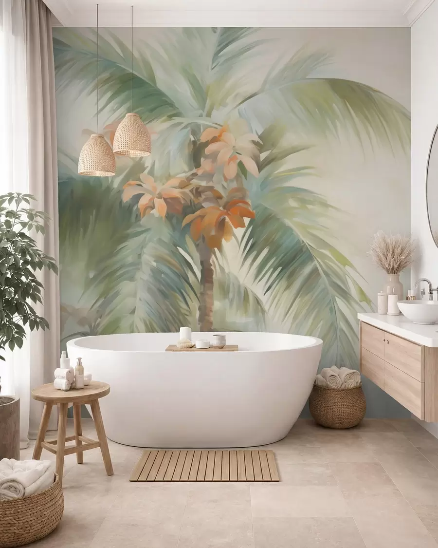 wall murals Abstract palm tree, imitation painting w05876