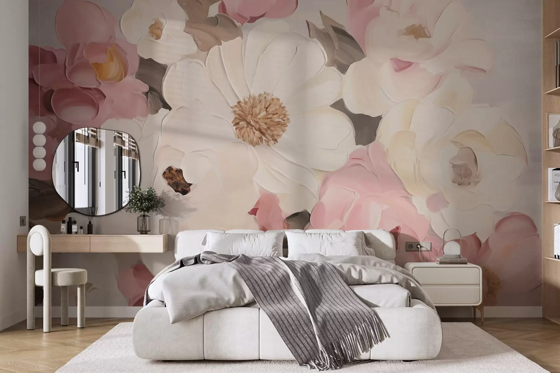 wall murals Abstract flowers, imitation of a painting w05905