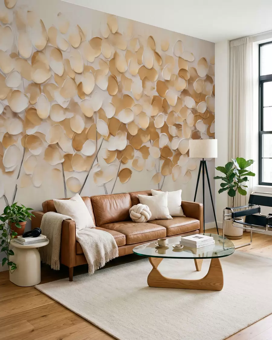wall murals Stylized trees, imitation of a painting w05942