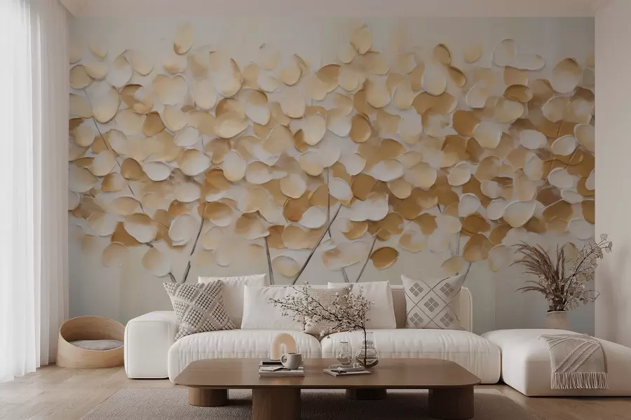 wall murals Stylized trees, imitation of a painting w05942