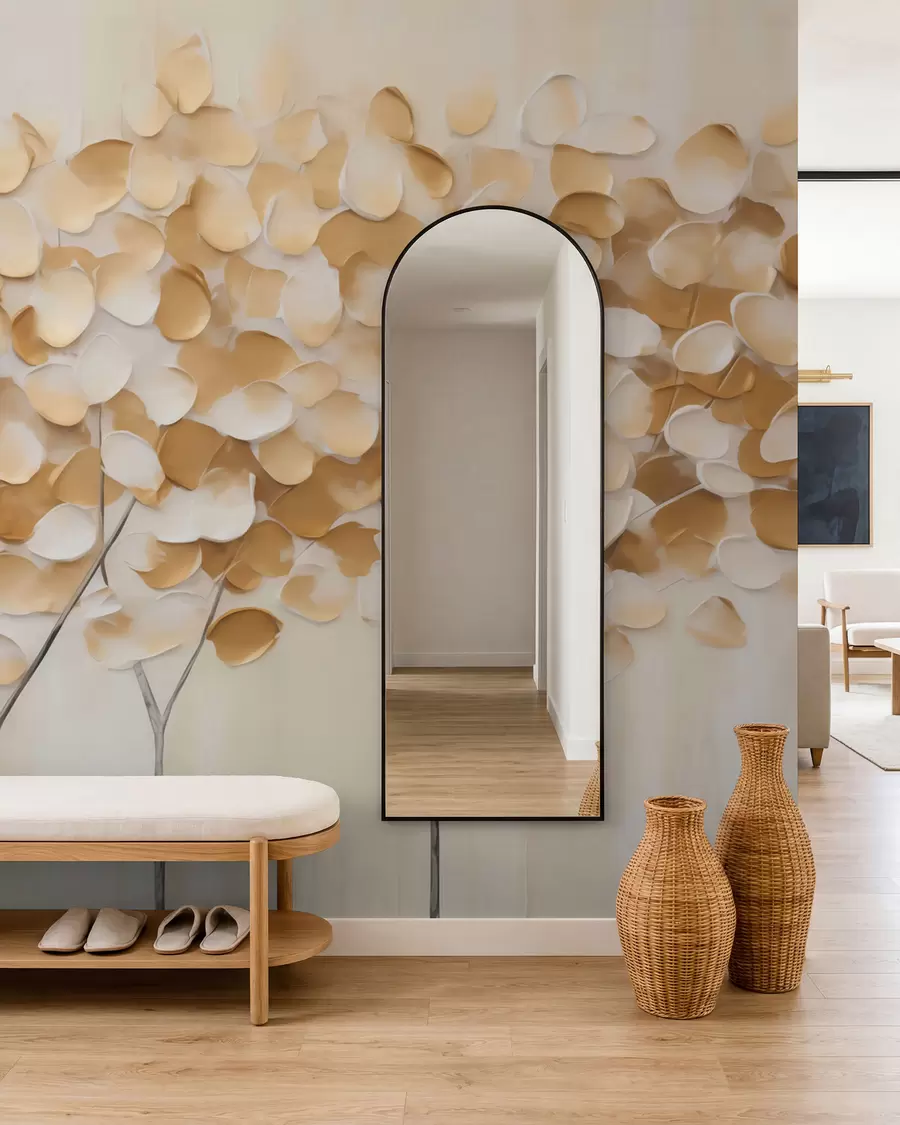 wall murals Stylized trees, imitation of a painting w05942