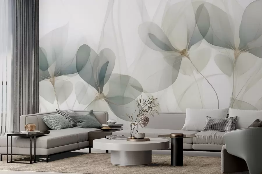 wall murals Abstract flowers, imitation of a painting w05952