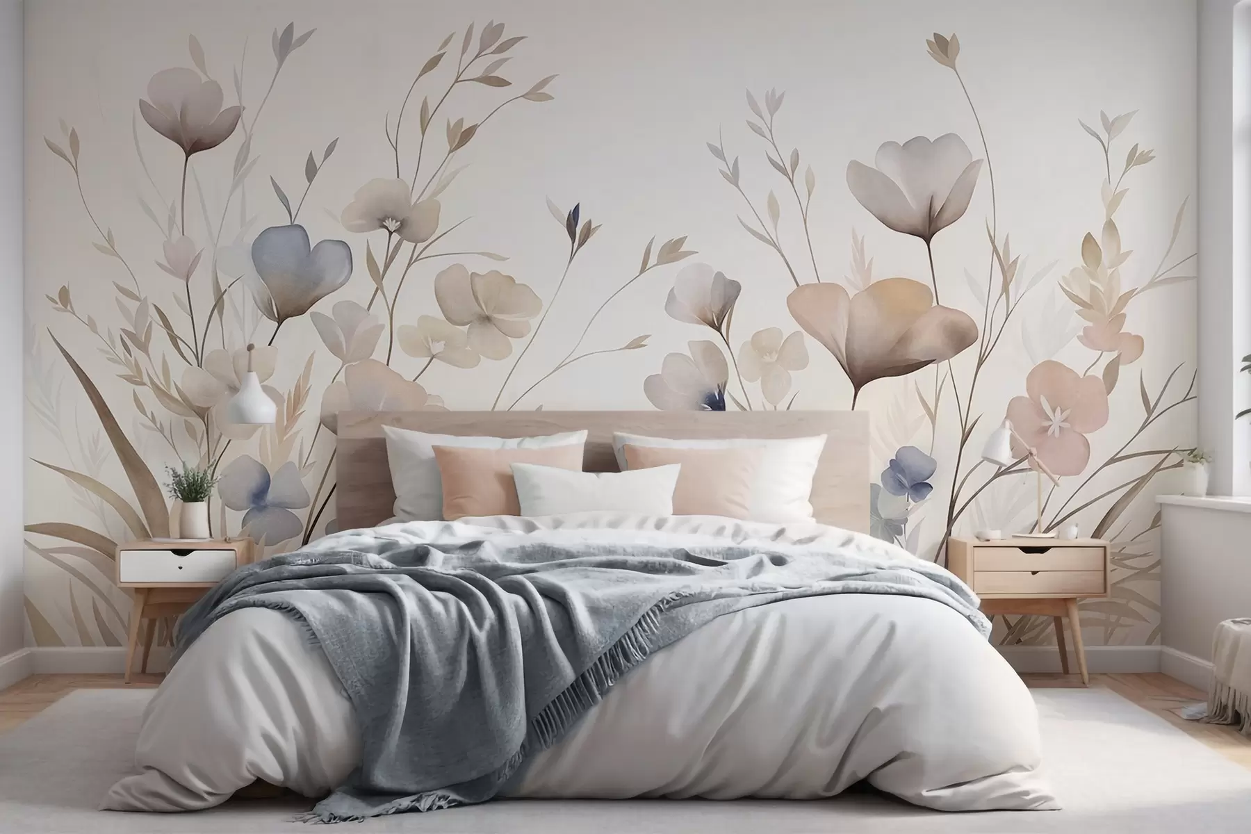 wall murals Pastel Wildflowers w10065
