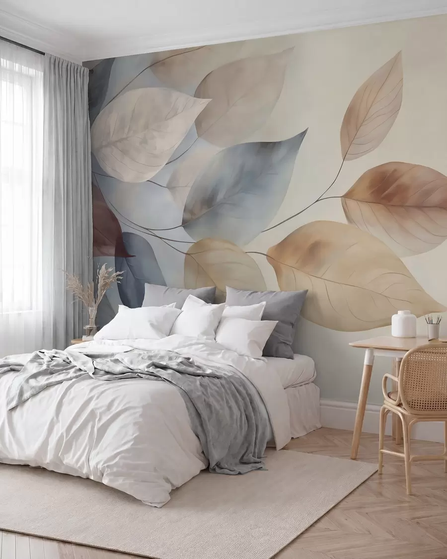 wall murals Watercolour Leaves w05946