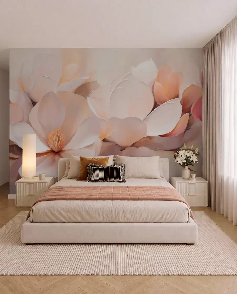 wall murals Blossom in Peach w05979