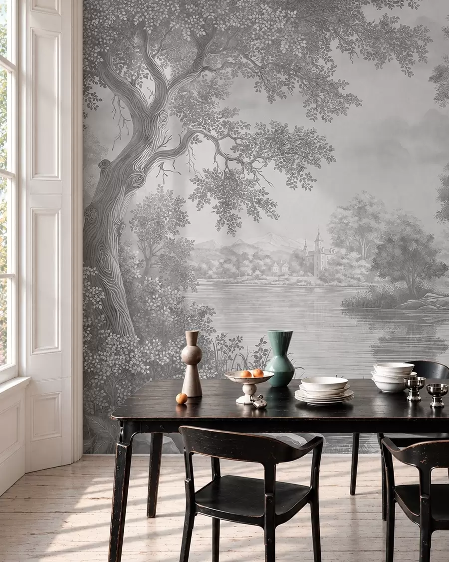 wall murals Heron's Pause · Grey w05805v1