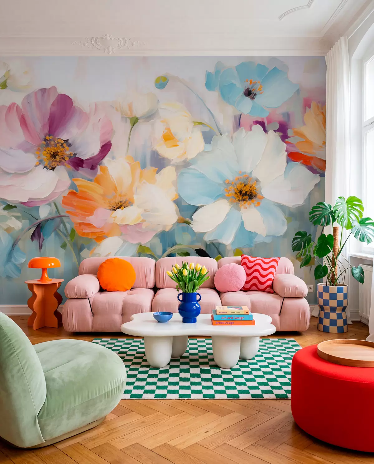 wall murals Field of Flowers w05827