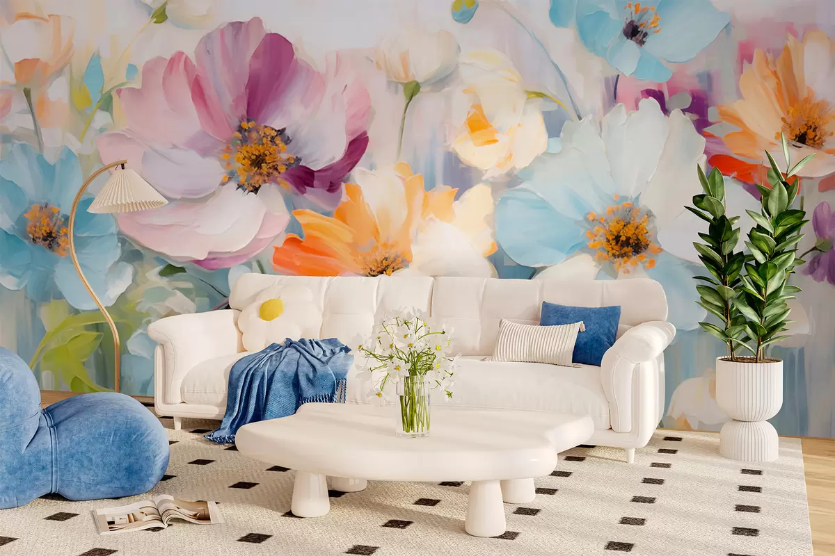 wall murals Field of Flowers w05827