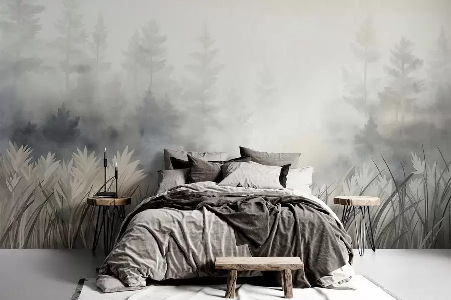 wall murals Forest Hush · Beige w10082