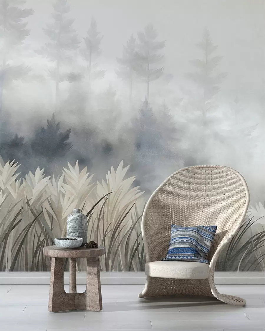 wall murals Forest Hush · Beige w10082