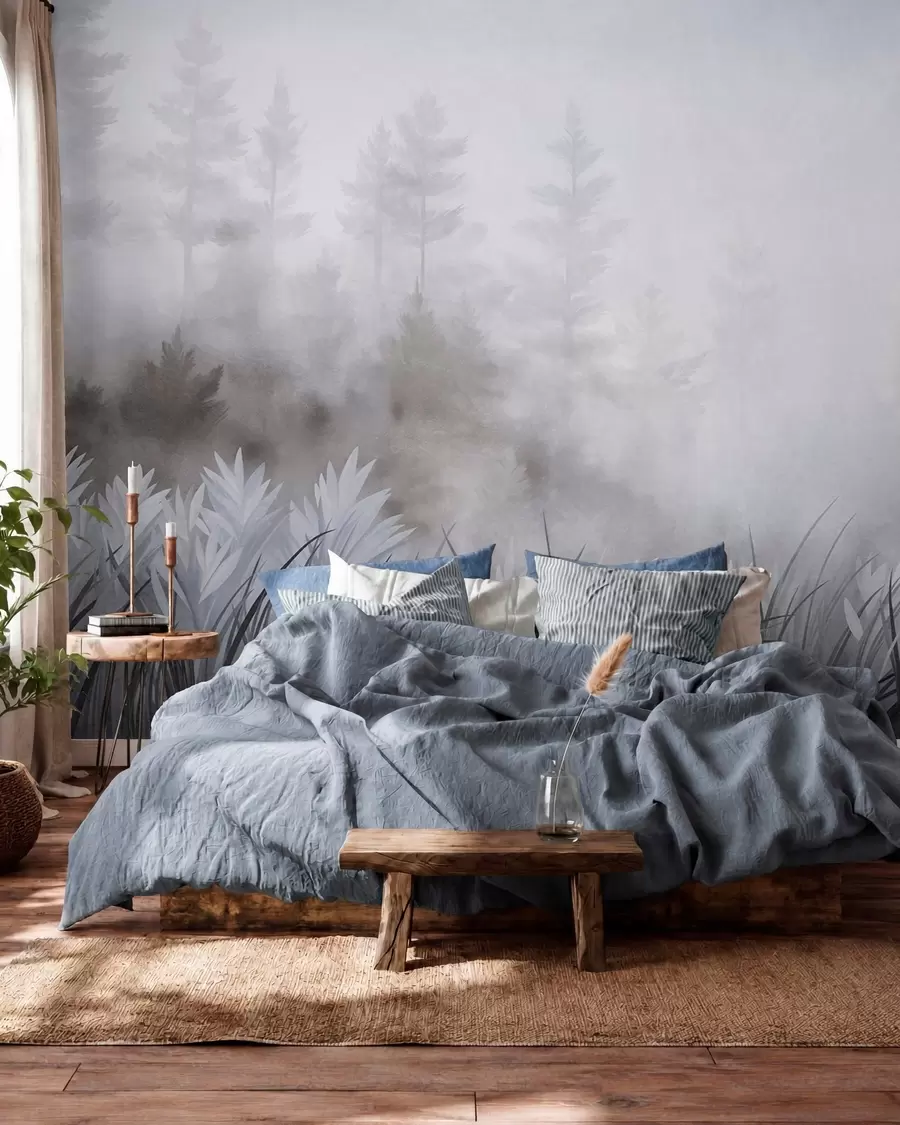 wall murals Forest Hush · Grey w10082v1