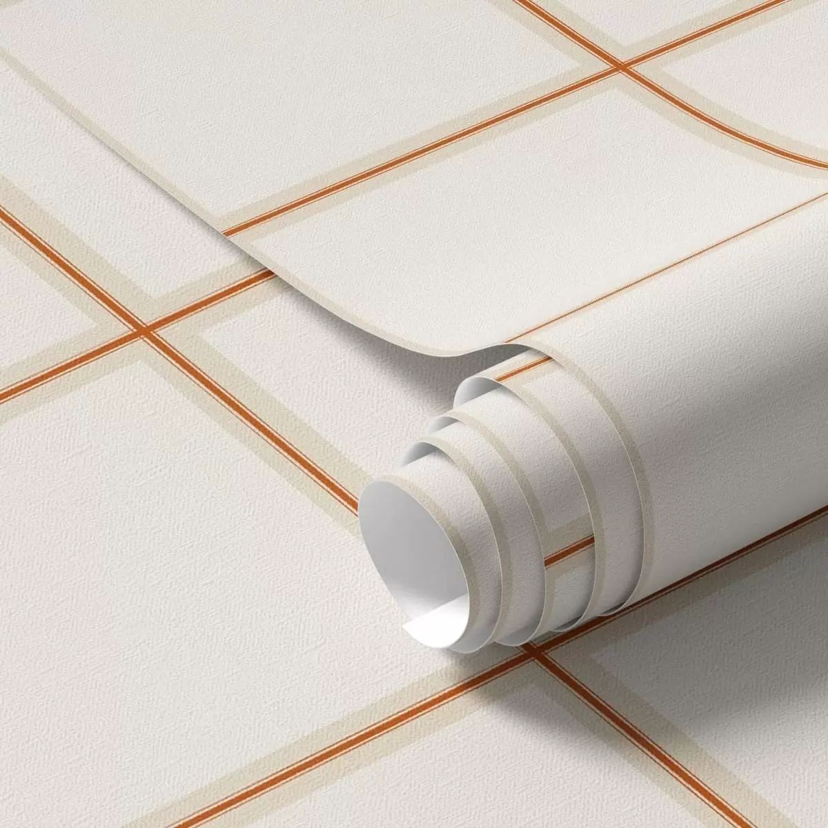 Wallpaper Grid of nine beige squares with terracotta borders a01277