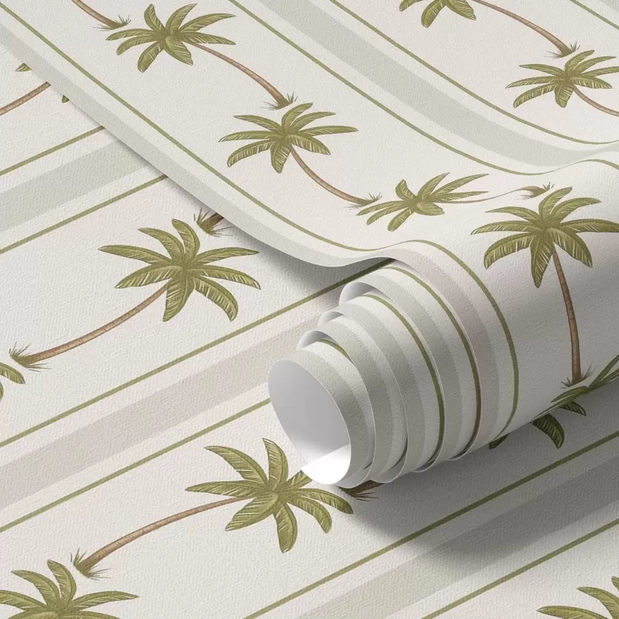 wall murals Vertical stripes with palm trees on a light background a01278