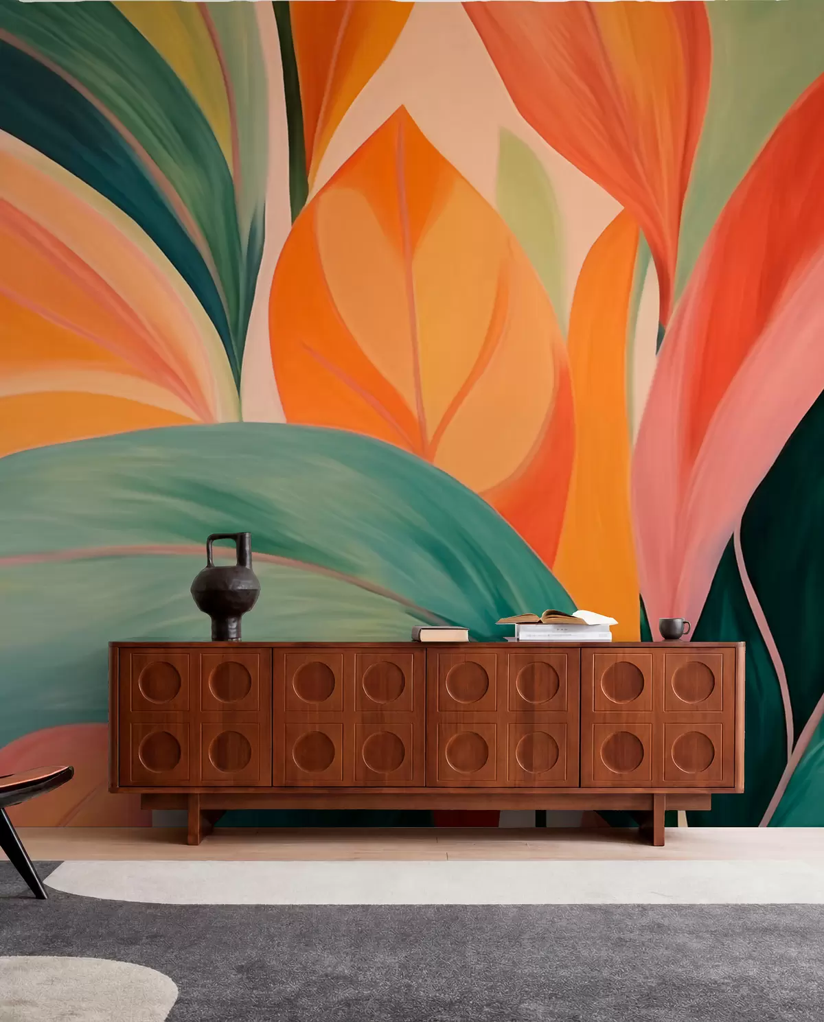 wall murals Colorful, pointed leaves w06005