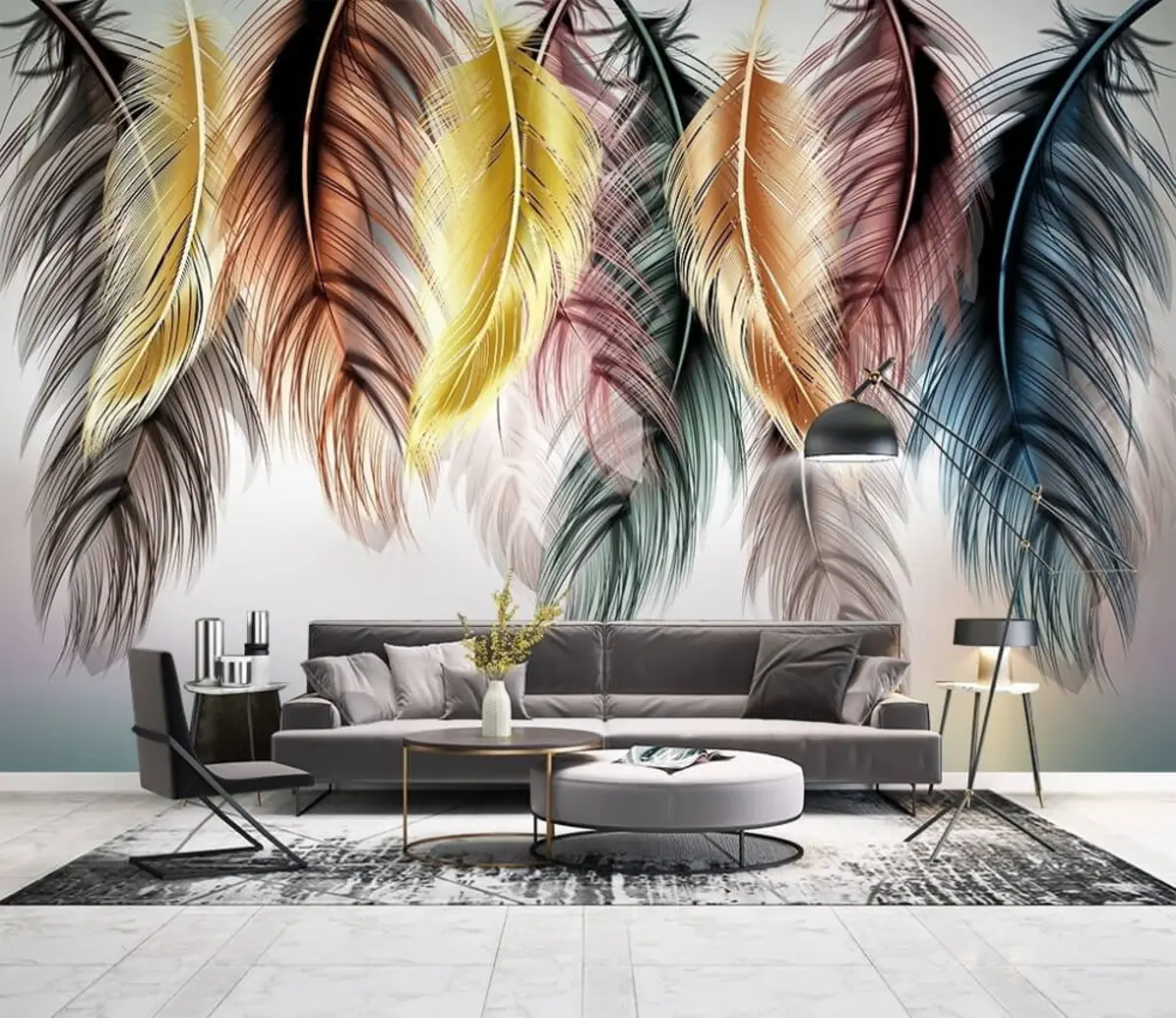 wall murals Feather, animal product e eyelash u35491