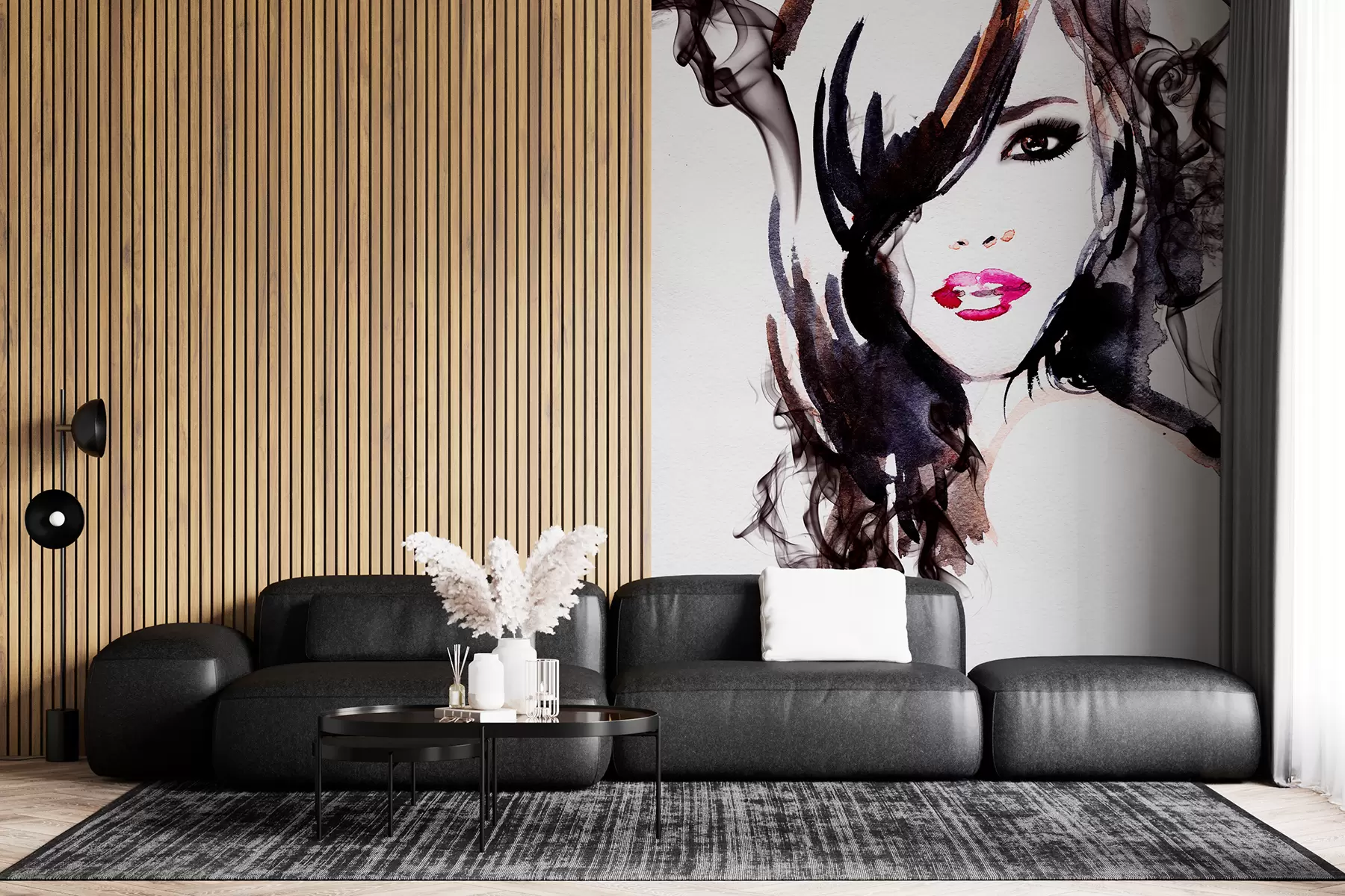wall murals Lip, eyebrow e eyelash u60463